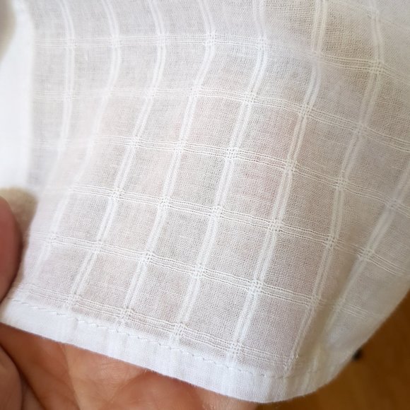 Kenar 100% Windowpane Lightweight Button Down Sleeveless Tank Top Tunic Blouse - Picture 7 of 16